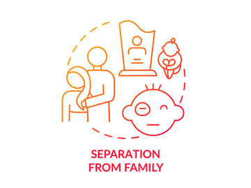 Separation from family red gradient concept icon preview picture