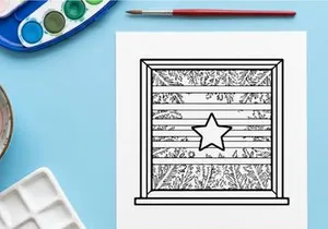 Ilustrasi bintang Natal niche bergaya tangan bebas di papan kayu untuk dekorasi meriah