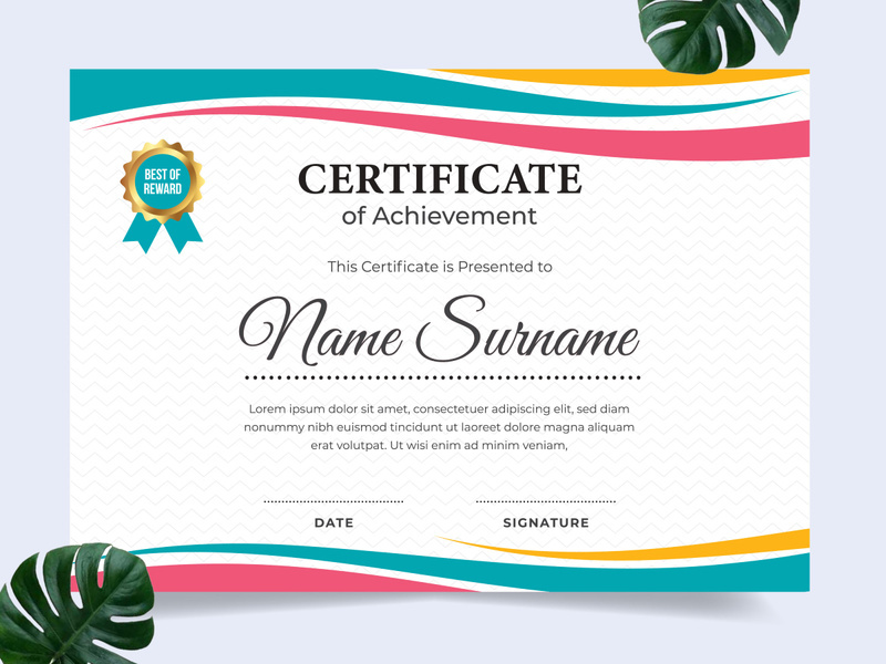 Modern certificate design template