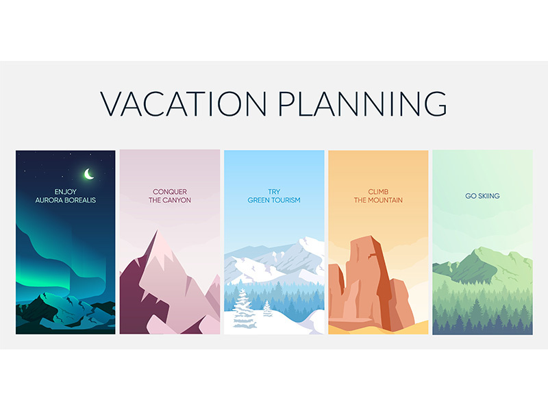 Vacation planning flat color vector informational infographic template