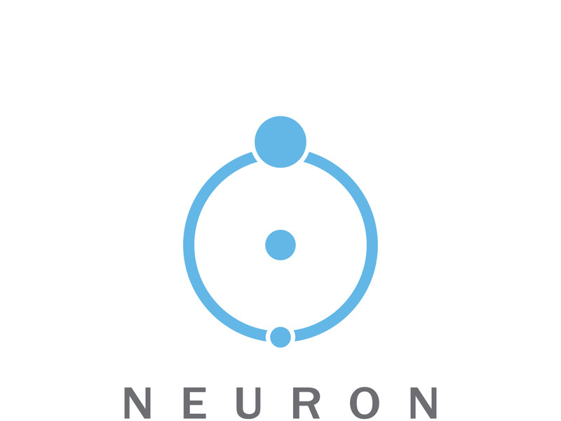 Neuron logo or nerve cell logo design,molecule logo illustration template icon with vector concept