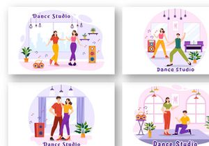 12 Dance Studio Illustration