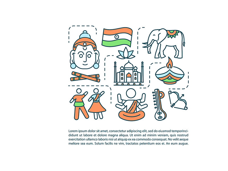 Indian holidays concept icon with text