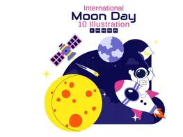 10 International Moon Day Illustration preview picture