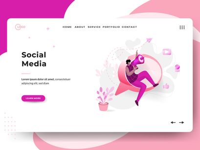 Business Online sets Illustration