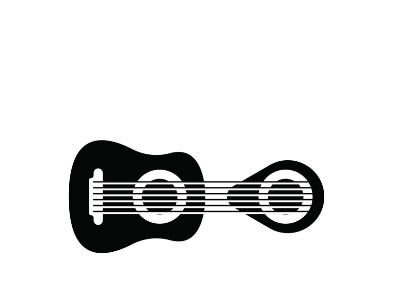 Guitar logo design icon and symbol vector inspiration