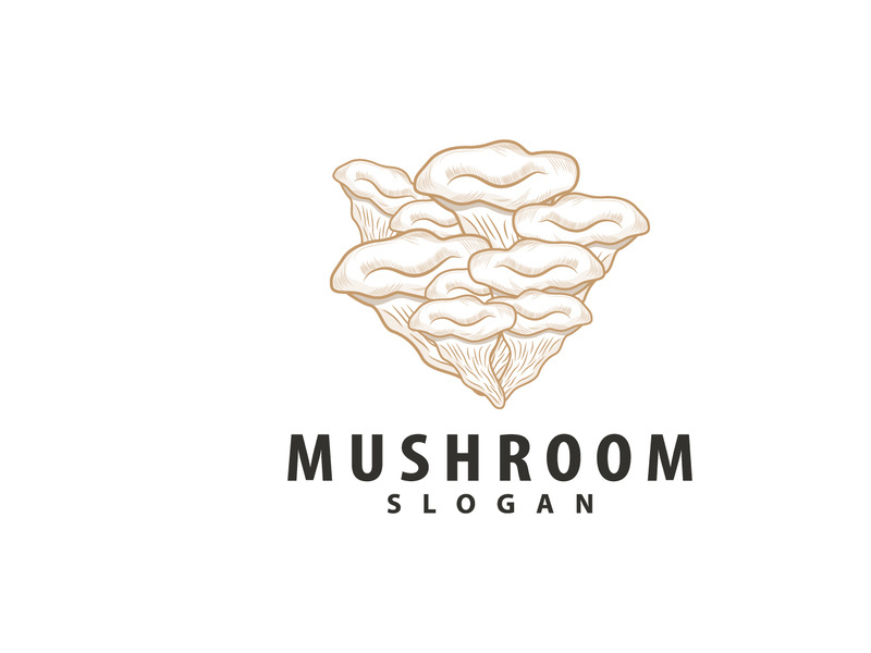 Mushroom Logo, Retro Minimalist Design