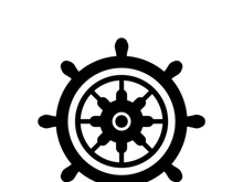 The cruise logo,ship steering logo, boat, yacht, rope, maritime, anchor. Logo for business, sailor, sailing, tourism