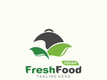 Fresh food logo healthy product badge or label food and drink market, vegan, nature organic premium quality design preview picture
