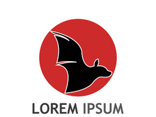 creative night bat silhouette logo.