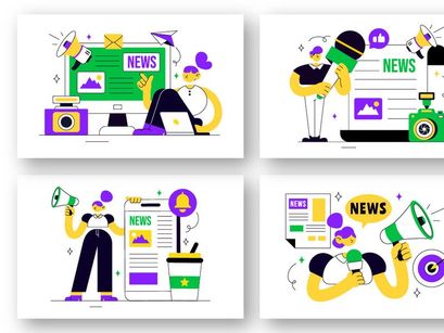 10 News Vector Illustration