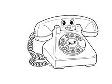 Cute retro phone smiling vector illustration flat design