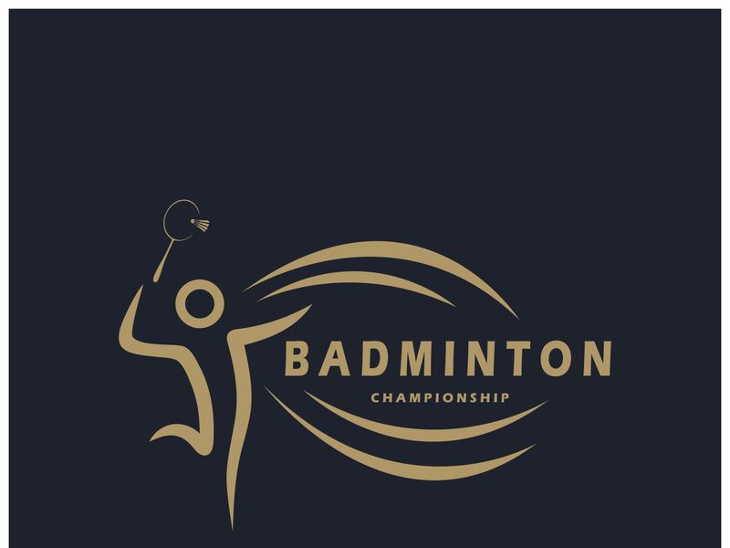 Modern Badminton logo design with Dynamic Shuttlecock and Racket, for championship, sport, sports shop, badminton school, business, company, tournament