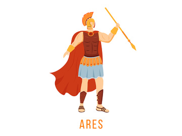 Ares flat vector illustration preview picture