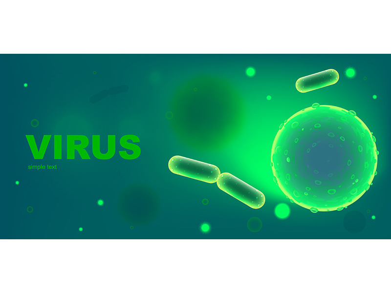 Virus realistic vector banner template