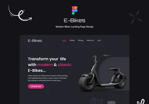 Modern E-Bikes Landing Page Design