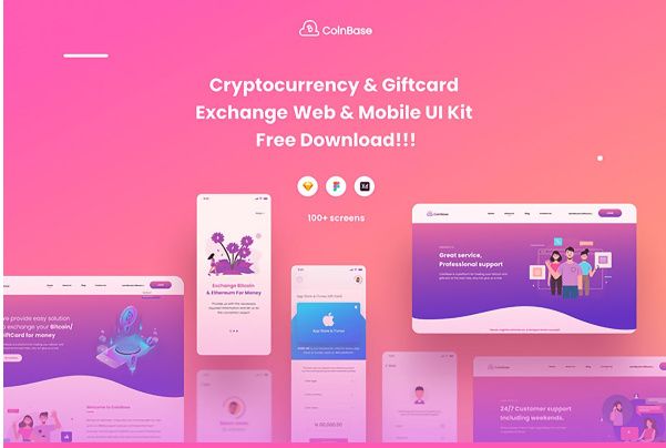 Free CoinBase Web & Mobile UI Kit