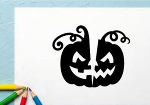 Halloween Jack-o'-lanterns with spooky faces for festive celebration
