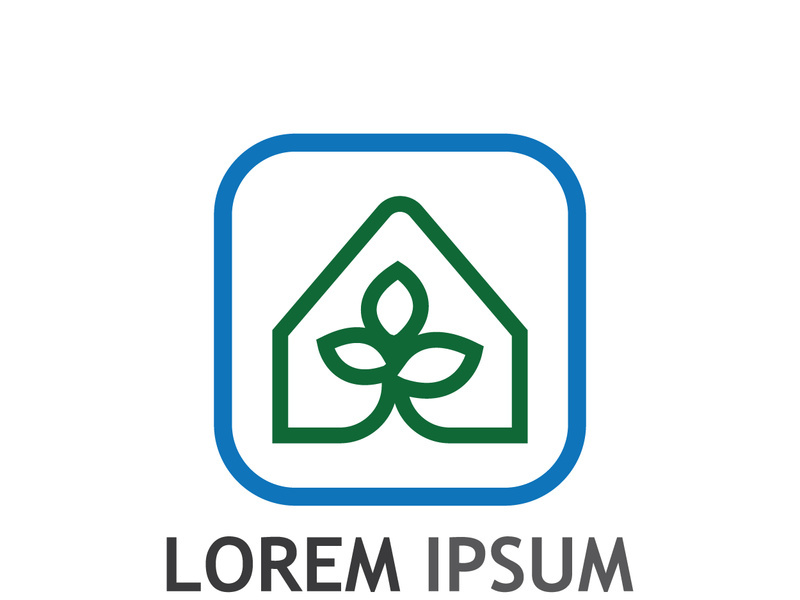 Natural green leaf logo.