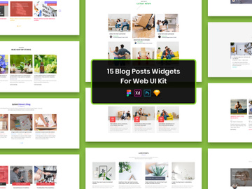15 Blog Posts Widgets for Web UI Kit preview picture