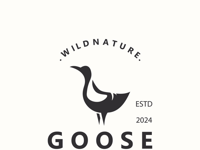 Animal Goose bird nature logo with modern style inspiration. premium design