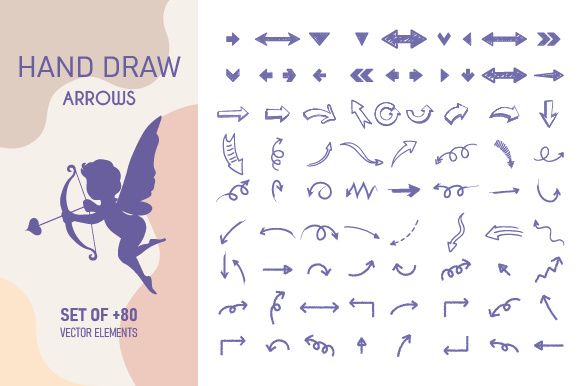 hand drawing arrows doodle collection