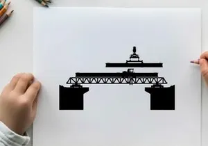 Silhouette of a gantry crane on a dock with silhouette