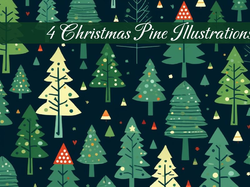 Creative Christmas Pine Illustration