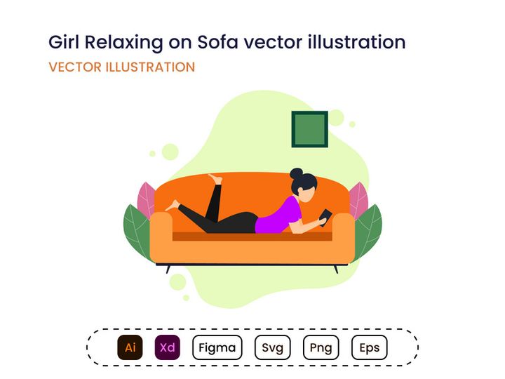 Girl Relaxing on Sofa