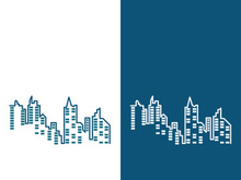 Modern city skyline icon silhouette vector illustration design