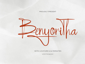 Benyoritha | Handwritten Script Font preview picture