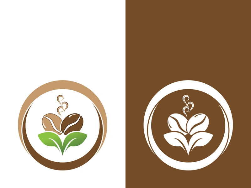 Coffee bean icon vector illustration template