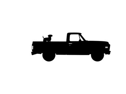 Silhouette of a pickup truck with a spare tire