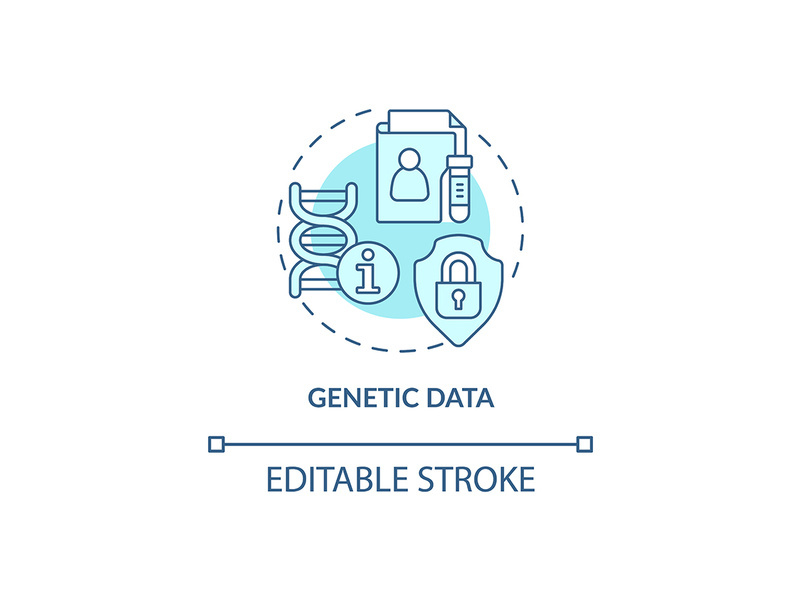 Genetic data turquoise concept icon