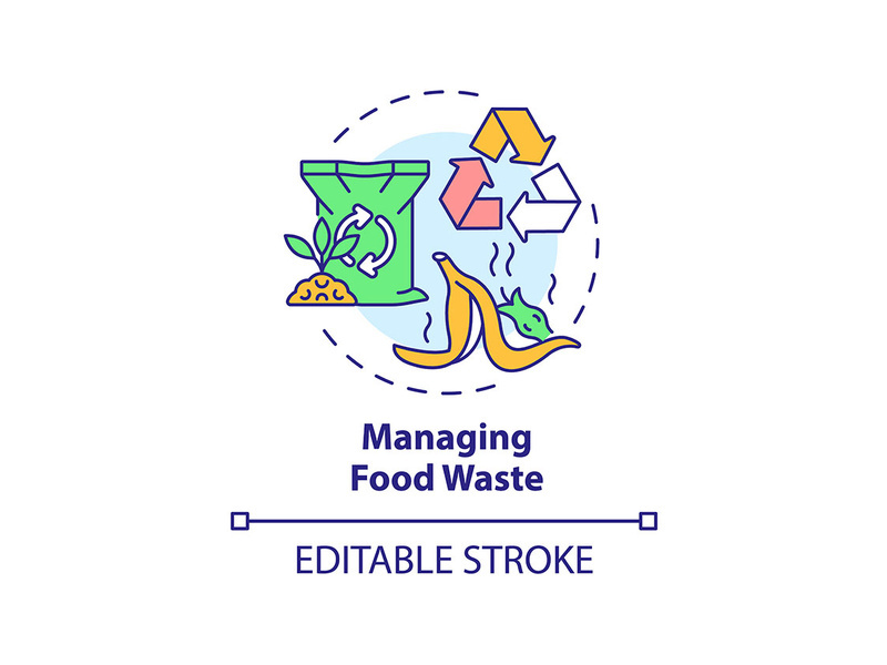 Managing food waste concept icon