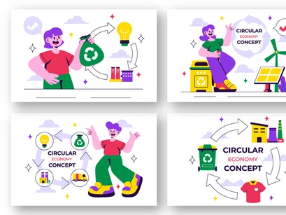 10 Circular Economy Concept Illustration