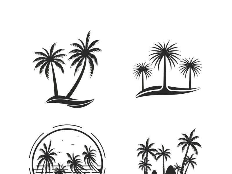Palm tree summer logo template vector illustration