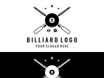 Retro vintage billiard ball game logo design. preview picture