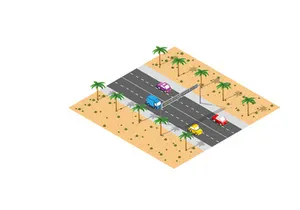 Vector desert natural landscape