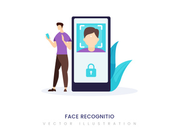 Face recognition vector illustration preview picture