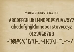 Vintage Stickers - Condensed Font