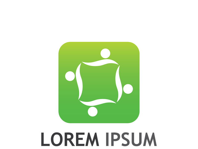 Community of people logo design with creative idea.