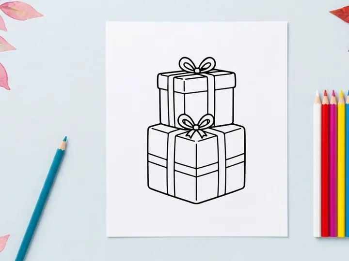 Stacked white gift boxes with silver ribbons for Christmas holiday celebration and festive decor
