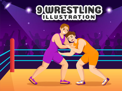 9 Wrestling Sport Illustration