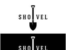 Shovel logo for agriculture, excavation,building, mining foundation. gardening vector set design with leaves