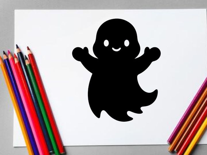 Niedliche Halloween-Geist-Illustration für Kinder und Dekorationen