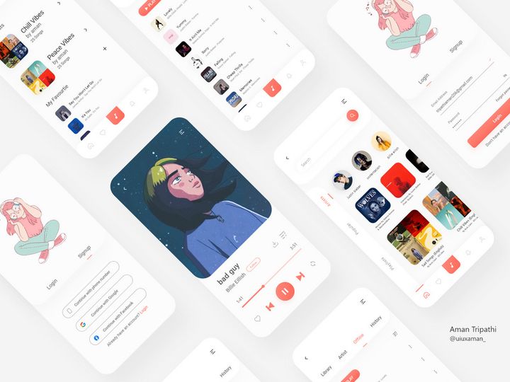 Music app ui kit preview picture