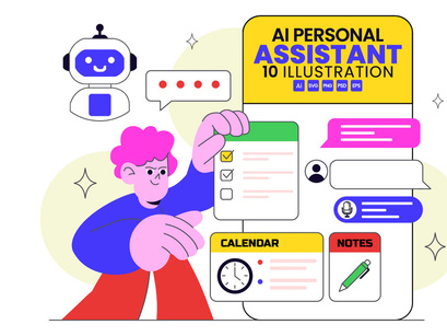 10 AI Personal Assistant App Illustration