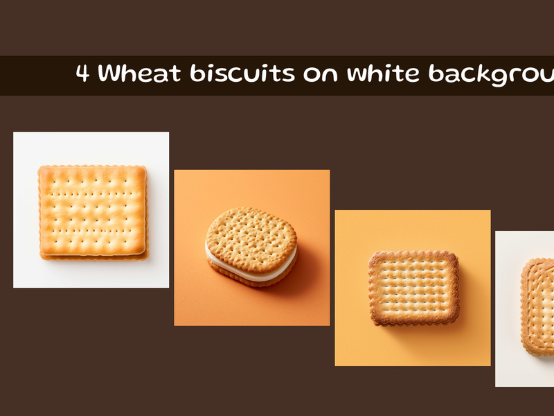 Wheat biscuits on white background