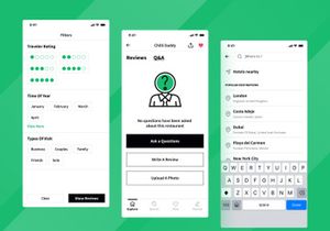 Travel and tourism mobile app screen design - Searching restaurant - volume 2